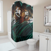 Tijgergroene Oerwouden bladeren Douchegordijn (In situ)