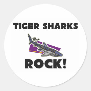Tijgerhaaien Rock Ronde Sticker