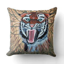 Tijgerhand geschilderd op doek