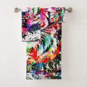 Tijgerhanddoeken | kleurrijke tekening | Abstracte Bad Handdoek (Insitu)