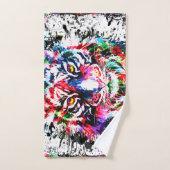 Tijgerhanddoeken | kleurrijke tekening | Abstracte Bad Handdoek (Handdoek)