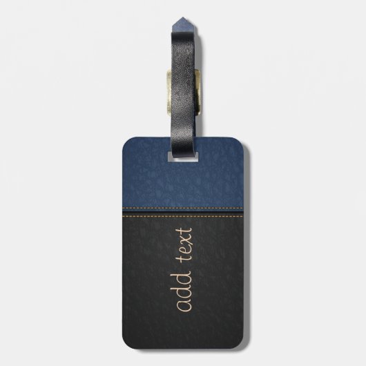 Tijgerhoofd Blauw uitzien, zwart Bagagelabel (Achterkant verticaal)