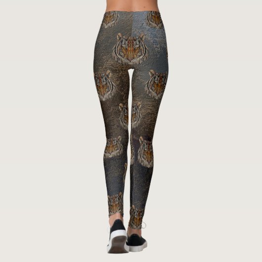 Tijgerhoofd, gezicht, leder. leggings (Achterkant)