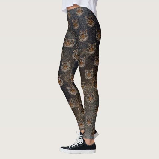 Tijgerhoofd, lederen blik leggings (Links)