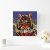 tijgerhoofd middernacht vierkante klok (Huis)