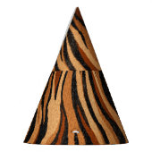 Tijgerhuid: hand-getrokken naadloos patroon. feesthoedjes (Links)