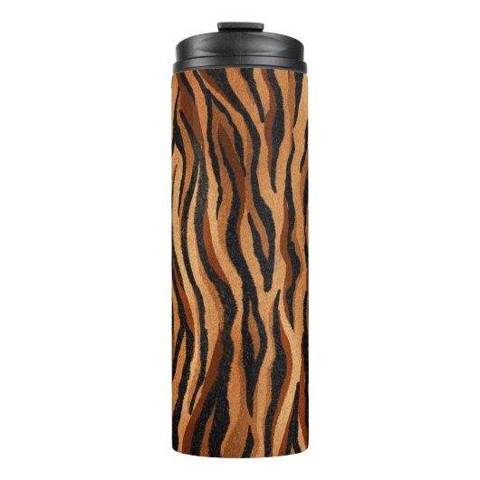 Tijgerhuid: hand-getrokken naadloos patroon. thermosbeker (Voorkant)