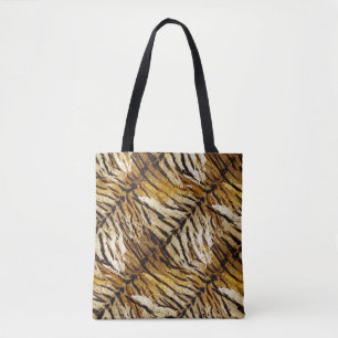 tijgerhuid, stijlvol, tijger, gestreept, dierlijke tote bag