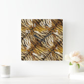 tijgerhuid, stijlvol, tijger, gestreept, dierlijke vierkante klok (Huis)