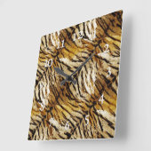 tijgerhuid, stijlvol, tijger, gestreept, dierlijke vierkante klok (Hoek)