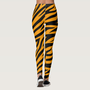 Tijgerhuid Zwart Oranje Patroon Wild Dier Streep Leggings