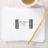 Tijgerhuidafdruk in Minty Jade Etiket (Insitu)