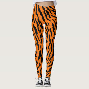 Tijgerhuidpatroon Safari Kat Oranje Zwart Strepen Leggings