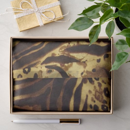 Tijgerhuidprint met eigen naam tissuepapier (Geschenk)