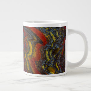 Tijgerijzer in rood, geel, blauw grote koffiekop