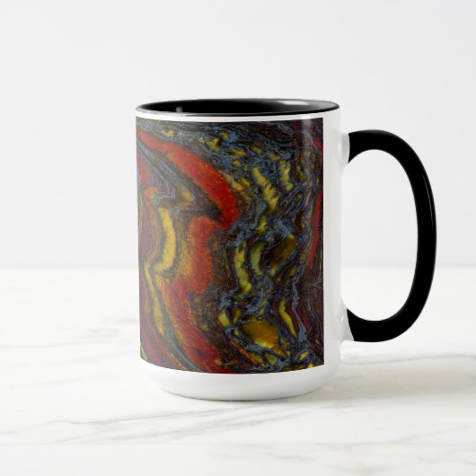 Tijgerijzer in rood, geel, blauw mok (Rechts)