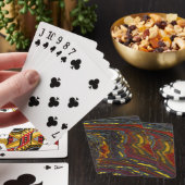 Tijgerijzer in rood, geel, blauw pokerkaarten (Insitu)