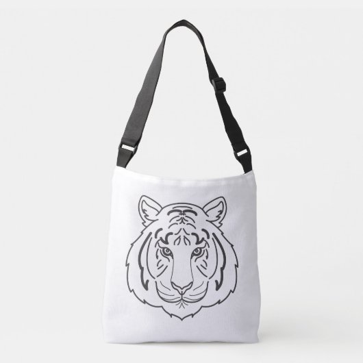 Tijgerillustratie Crossbody Tas (Voorkant)