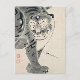 Tijgerillustratie door Ito Jakuchu Briefkaart