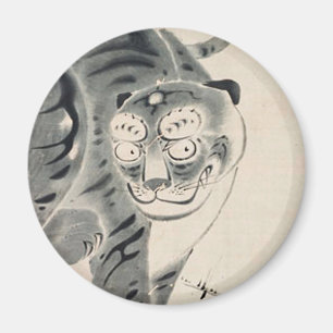 Tijgerillustratie door Ito Jakuchu Magneet