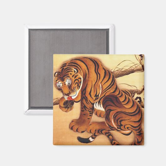 Tijgerillustratie door Ito Jakuchu Magneet (Voorkant / Achterkant)