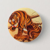 Tijgerillustratie door Ito Jakuchu Ronde Button 5,7 Cm (Voorkant)