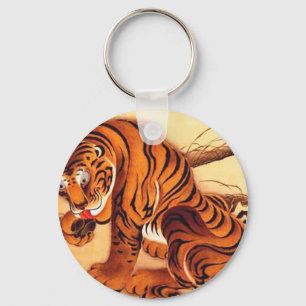 Tijgerillustratie door Ito Jakuchu Sleutelhanger