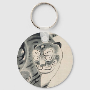 Tijgerillustratie door Ito Jakuchu Sleutelhanger