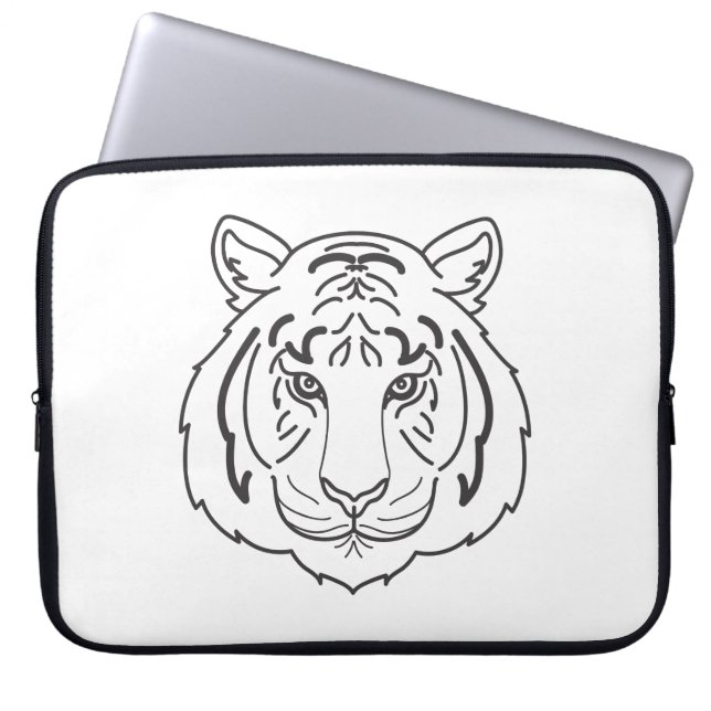 Tijgerillustratie Laptop Sleeve (Voorkant)