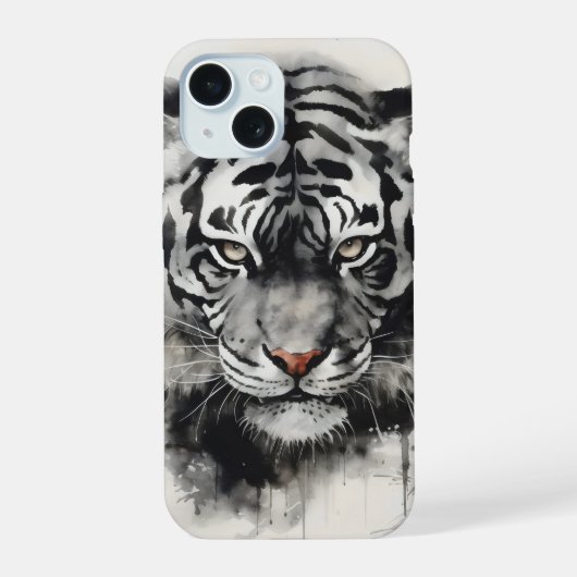Tijgerinktschildering iPhone 15 Case (Achterkant)
