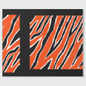 Tijgerinpakpapier - Sinaasappel/zwart Cadeaupapier (Vlak)