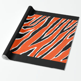 Tijgerinpakpapier - Sinaasappel/zwart Cadeaupapier