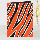 Tijgerinpakpapier - Sinaasappel/zwart Kaart (Gele Bloem)