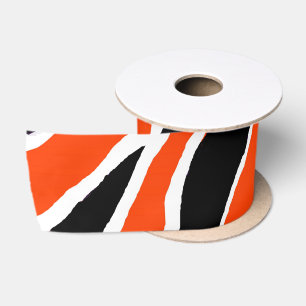 Tijgerinpakpapier - Sinaasappel/zwart Satijnen Lint