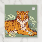 Tijgerjongensfeestje, dierlijk oerwoud bedankjes labels (Achterkant)