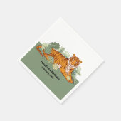 Tijgerjongensfeestje, dierlijk oerwoud servet (Hoek)