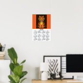 Tijgerkalender Dramatisch Oranje Zwarte Tijger 20 Poster (Thuiskantoor)