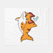 Tijgerkat als haai in water.PNG Fleece Deken (Voorkant (Horizontaal))