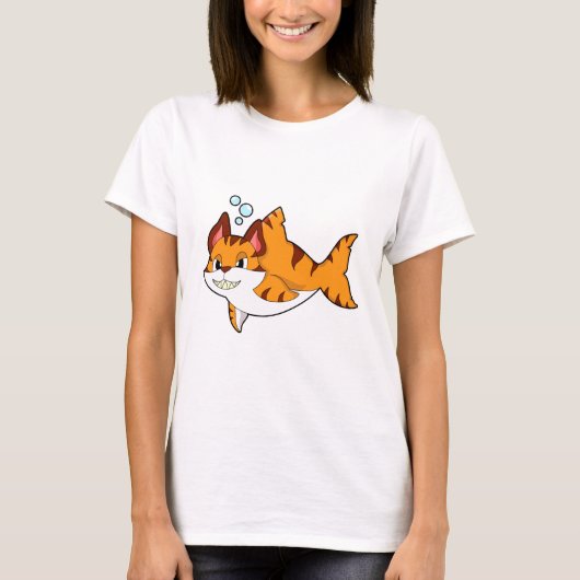 Tijgerkat als haai in water.PNG T-shirt (Voorkant)