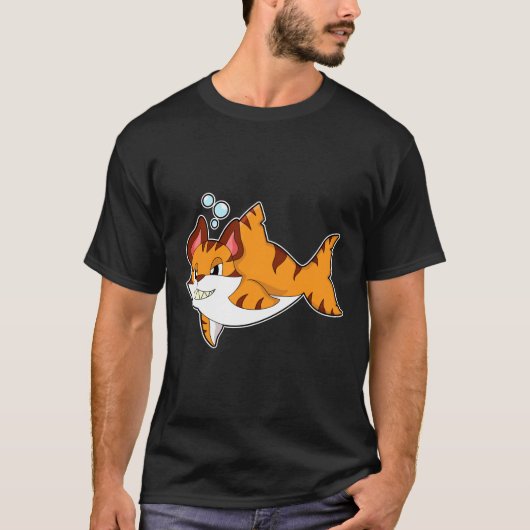 Tijgerkat als haai in water.PNG T-shirt (Voorkant)