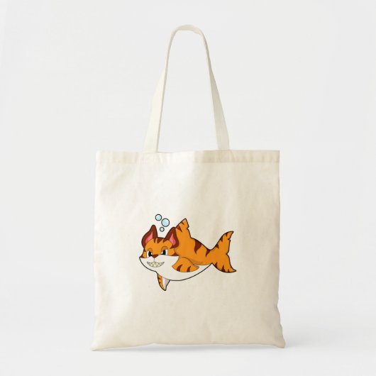 Tijgerkat als haai in water.PNG Tote Bag (Voorkant)