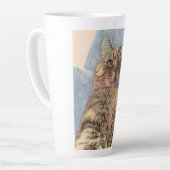 Tijgerkat Illustratie Ontwerp Latte Mok (Linkerhoek)