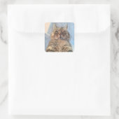 Tijgerkat Illustratie Ontwerp Vierkante Sticker (Tas)