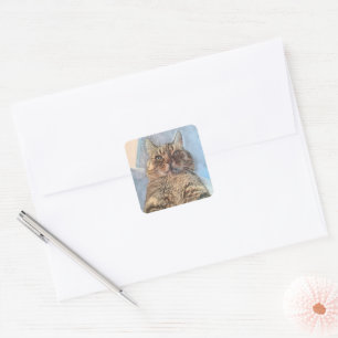 Tijgerkat Illustratie Ontwerp Vierkante Sticker