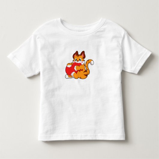 Tijgerkat in liefde met hart.PNG Kinder Shirts (Voorkant)