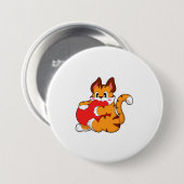 Tijgerkat in liefde met hart.PNG Ronde Button 7,6 Cm (Voorkant /achterkant)