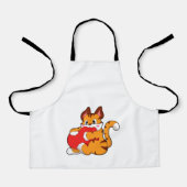 Tijgerkat in liefde met hart.PNG Schort (Voorkant)