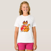 Tijgerkat in liefde met hart.PNG T-shirt (Voorkant volledig)