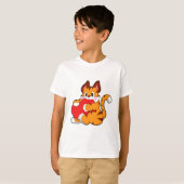 Tijgerkat in liefde met hart.PNG T-shirt (Voorkant volledig)