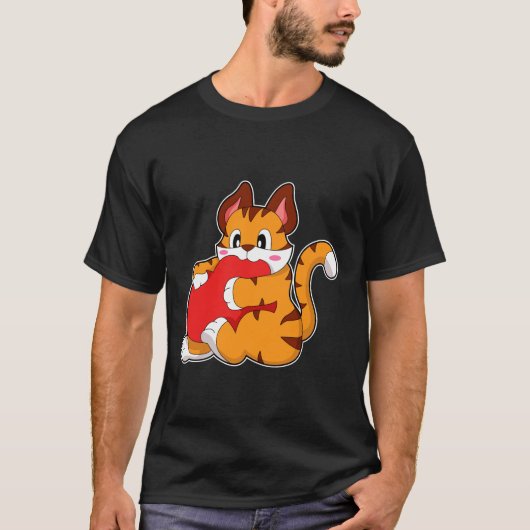 Tijgerkat in liefde met hart.PNG T-shirt (Voorkant)